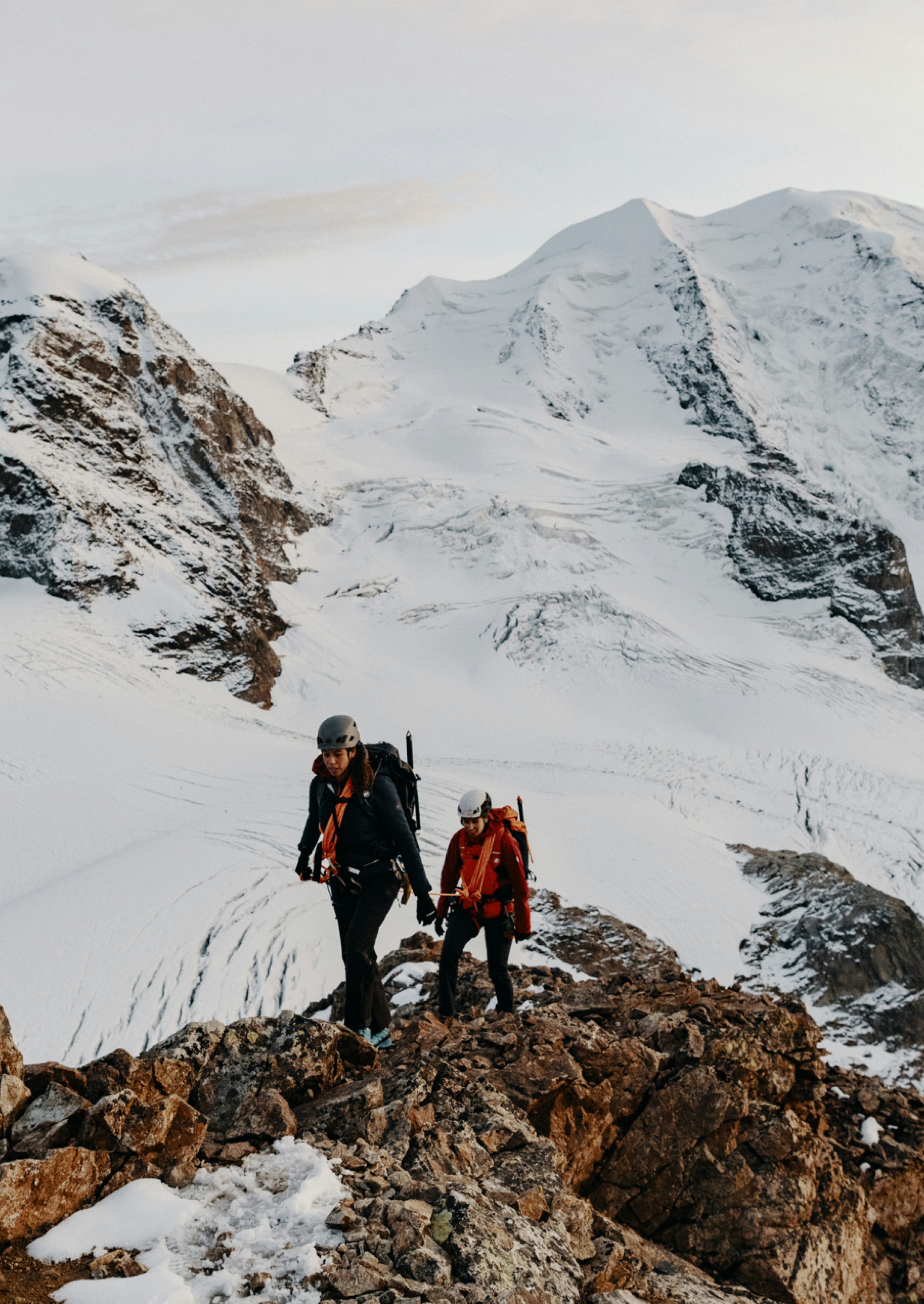 Two female hikers in Mammut outfit