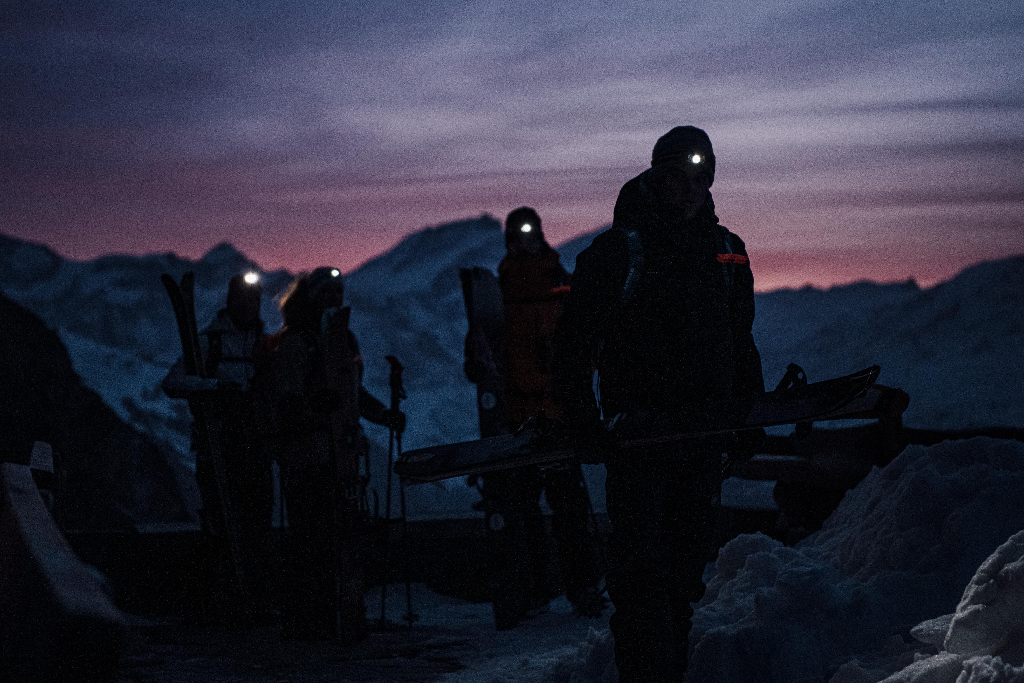 Skiing in Mammut equipment