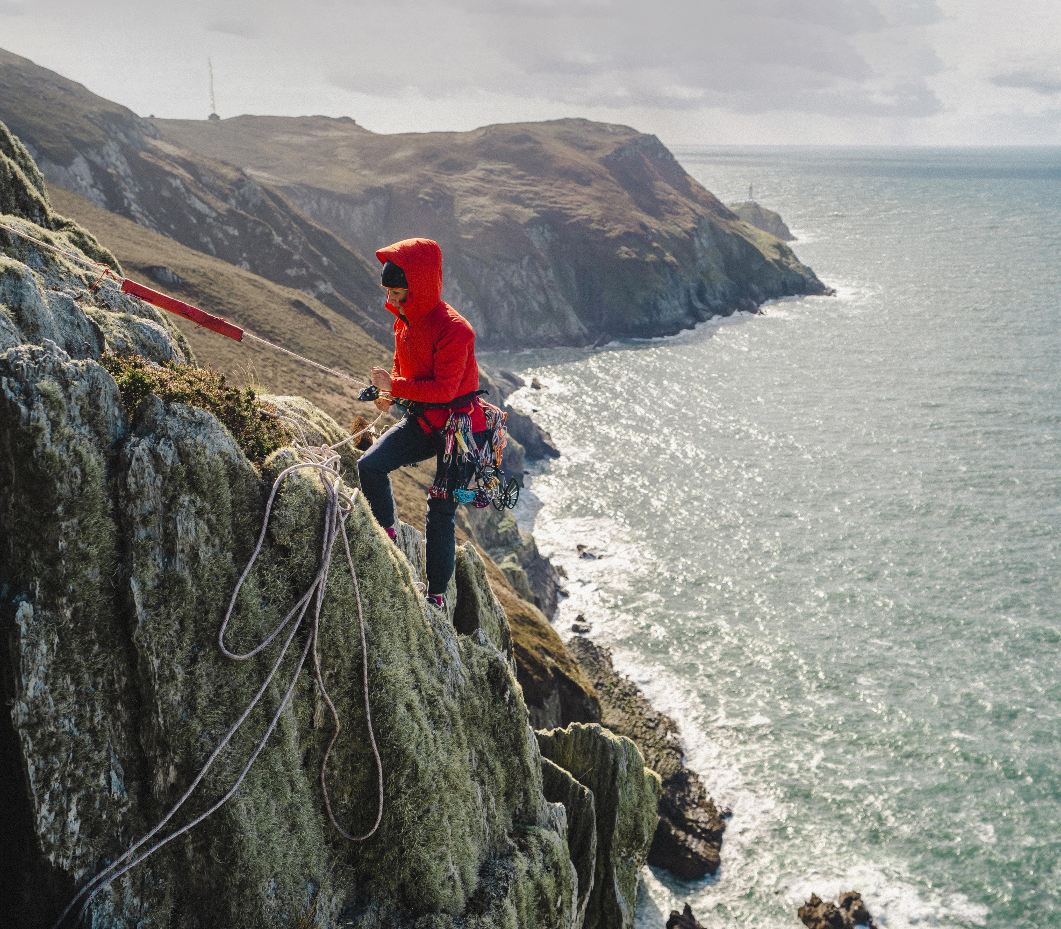 Maddie Cope climbing